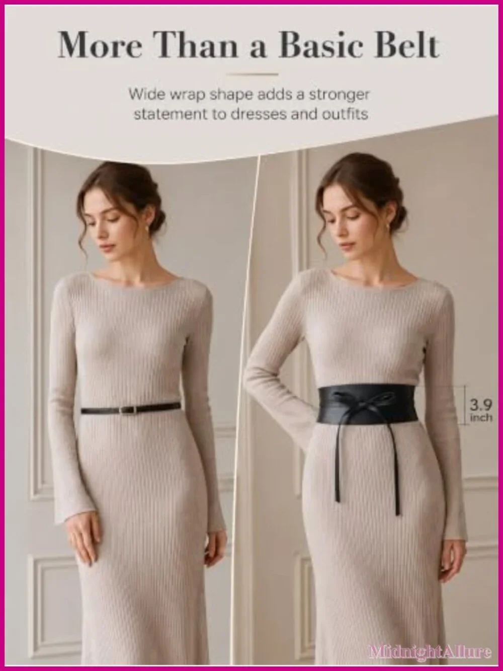 Women's Wide Obi Faux Leather Corset Wrap Belt Lace Up Waist Tie